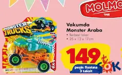 MOLMO TOYS OYUNCAK VAKUMDA MONSTER ARABA fiyat ve kampanya bilgisi